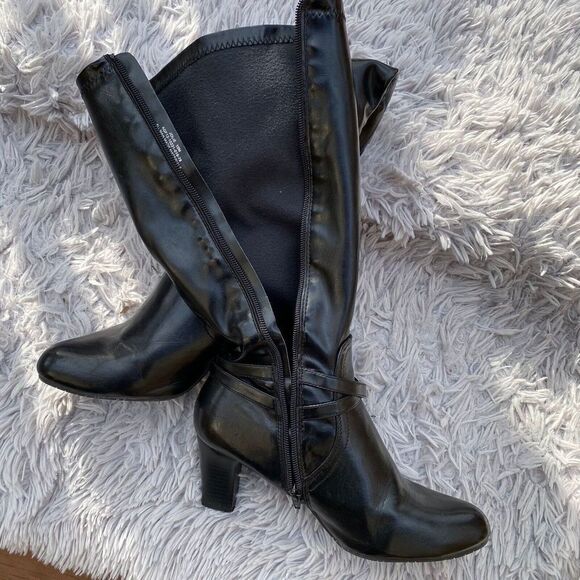 KIM ROGERS Jolie Women's 10M US Black Knee High Boots Faux Leather - Picture 14 of 16